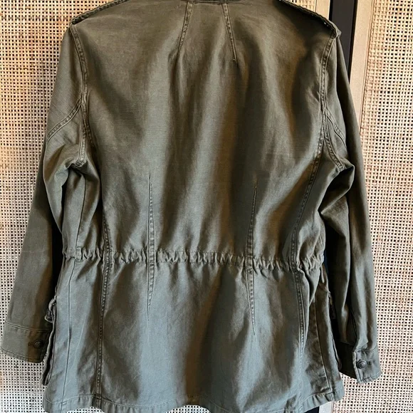 FREE PEOPLE Oversized, green military cargo jacket. Size M. - Picture 2 of 9